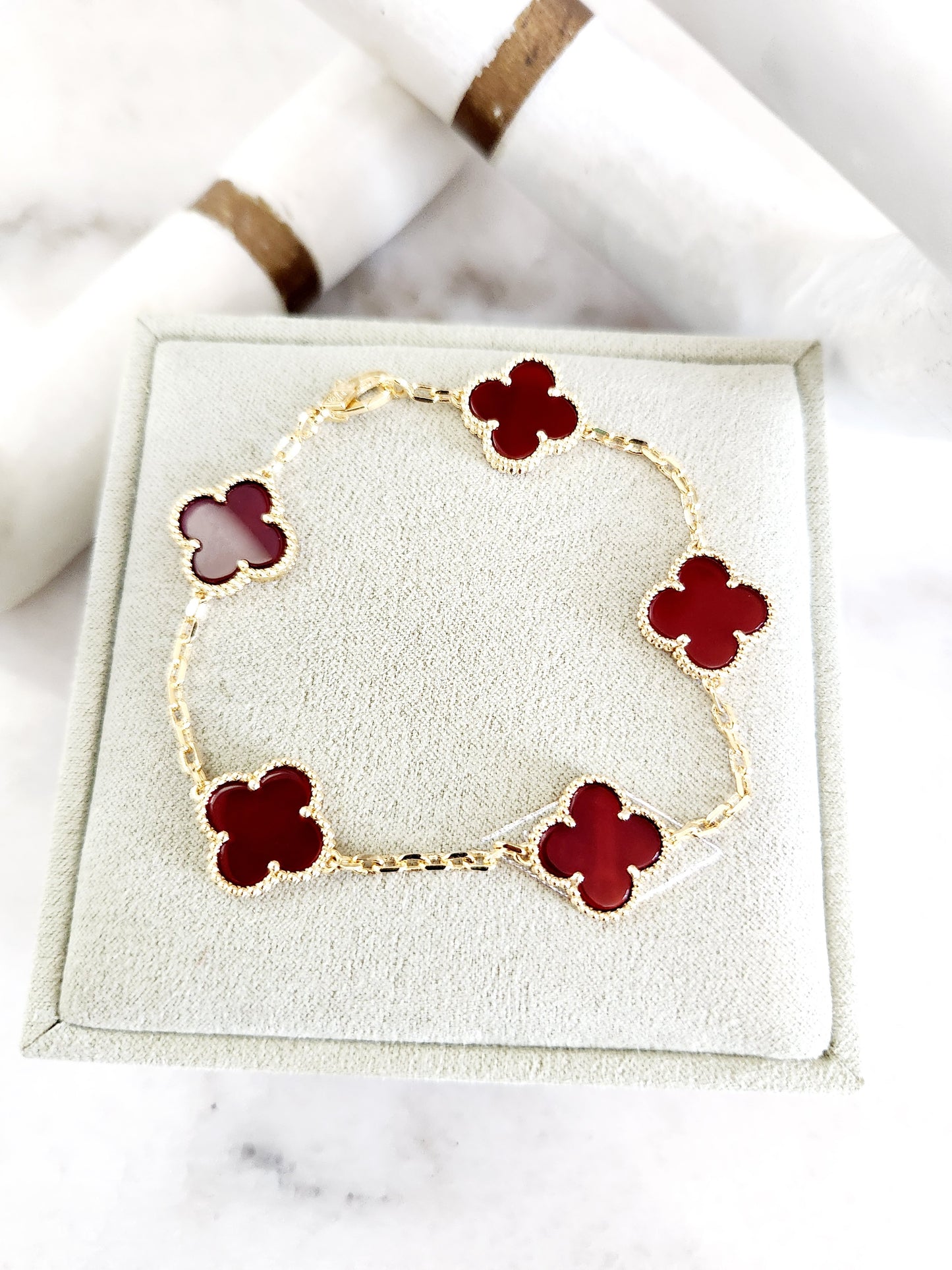 Chloé’s Crimson Bloom Bracelet
