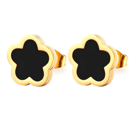 Midnight Clover Studs