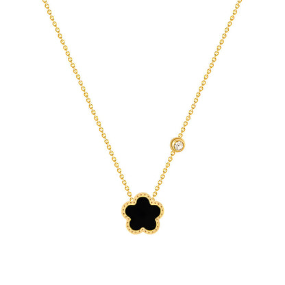 Midnight Clover Pendant Necklace