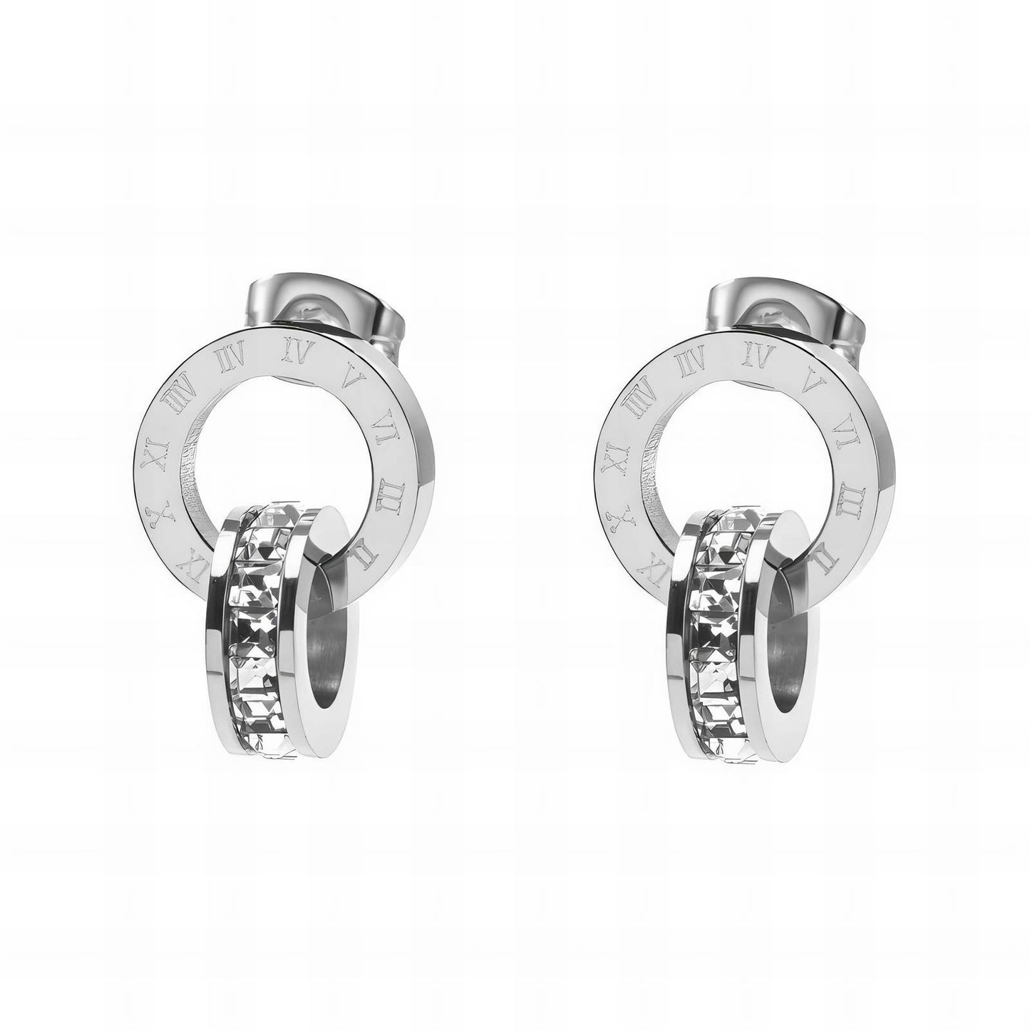 Roman White Gold Luxe Earrings